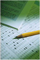 pencil on scantron test sheet